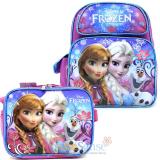 Disney Frozen Elsa Anna 12" School Backpack Lunch Bag Floral Flakes 2pc Set