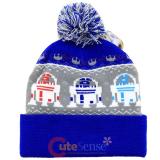 Star Wars R2D2 Cuff Beanie Knitted Hat with Pom