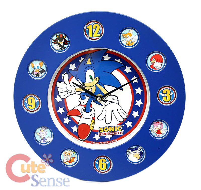 Sega Sonic Round Large Wall Clock/Watch Sega Licensed  