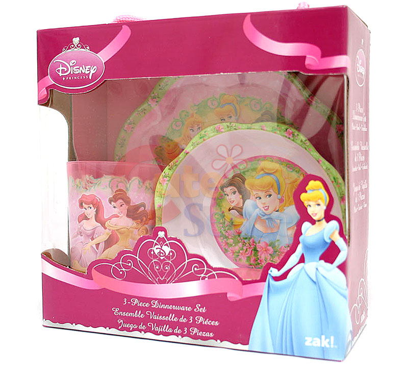 Disney Princess 3pc Kids Dining Plate Dinnerware Set