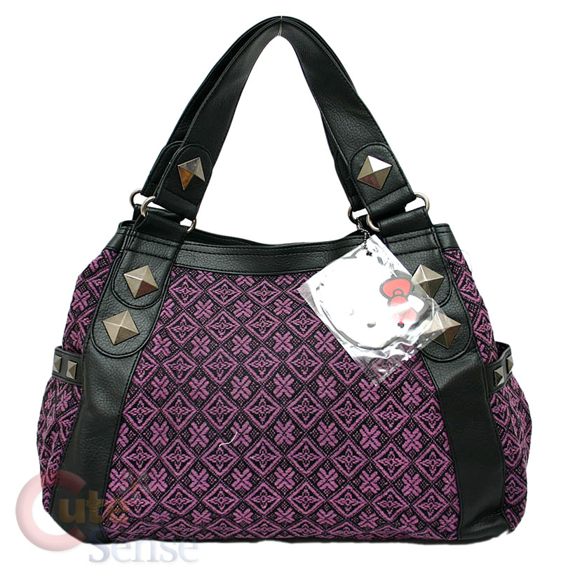 Sanrio Hello Kitty Angry Kitty Purple Tweed Hand Bag Loungefly Shoulder ...