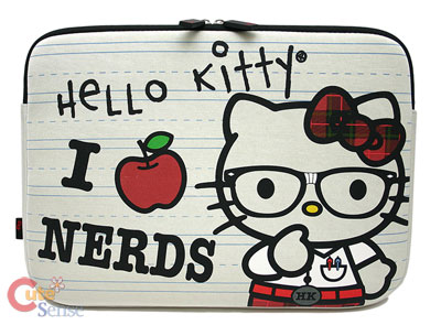 Hello Kitty MacBook Case 13" Laptop Formed Zippered Bag I Love Nerd