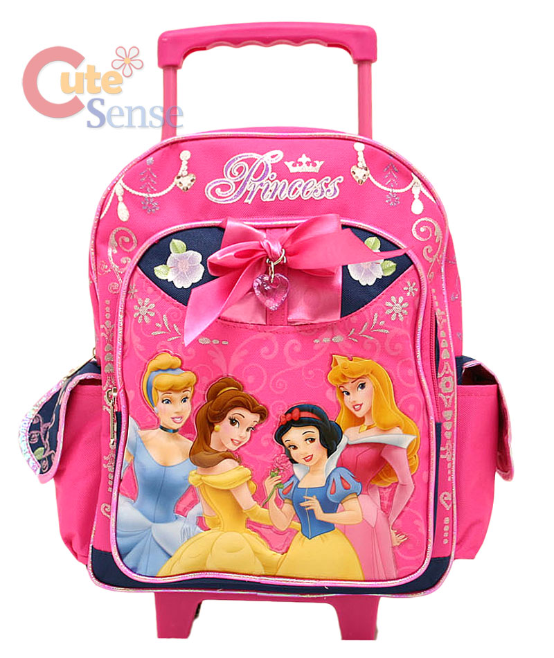 Disney Princess Roller Backpack Rolling Bag Pink M 12  