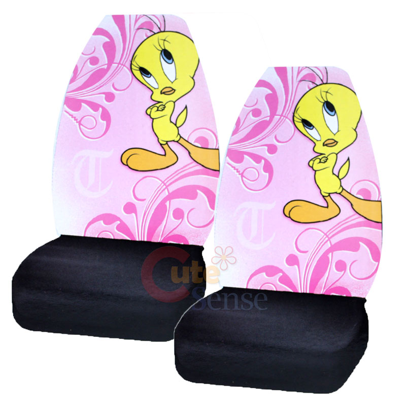 Tweey Bird Car Seat Covers Accessories Set 2pc Pink Flowers