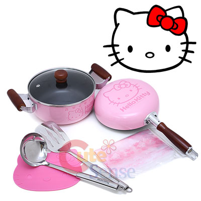 Sanrio Hello Kitty Kitchen Cookware Pink Cooking Set