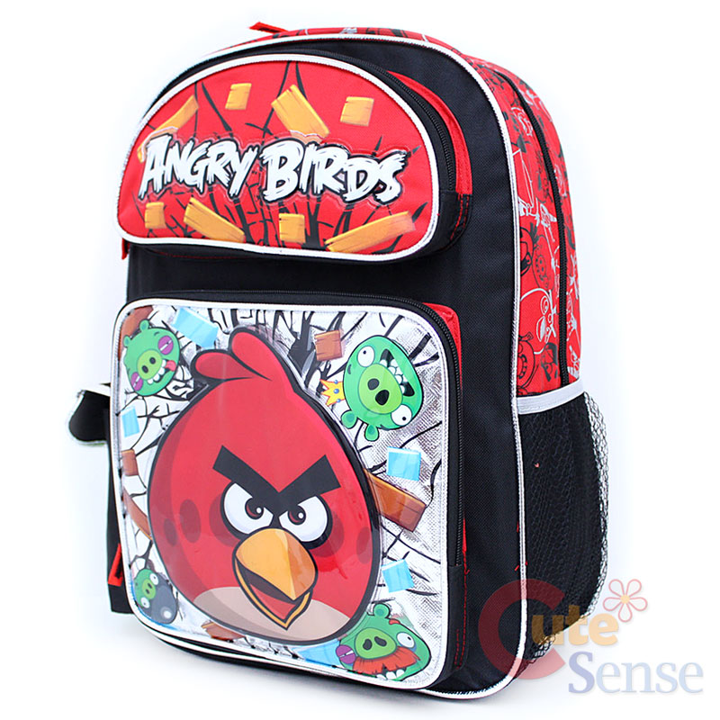 Angry Birds Large School Backpack Lunch Bag Set  Red Bird