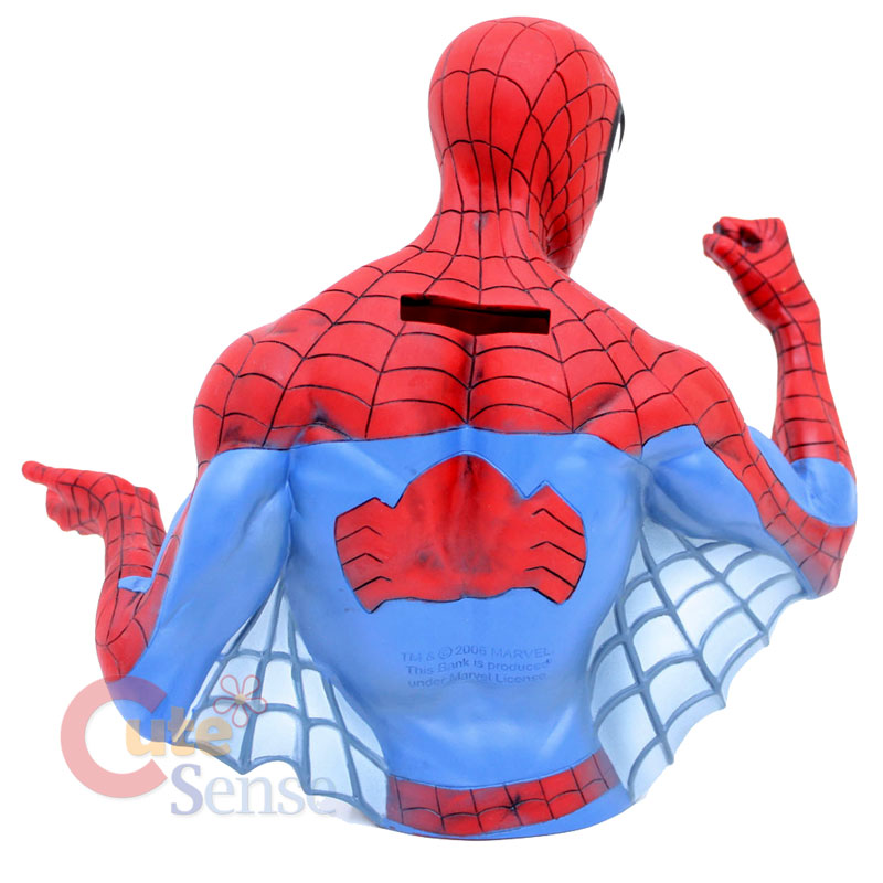 Marvel Spiderman Bust Figure Coin Bank  8 Figure  