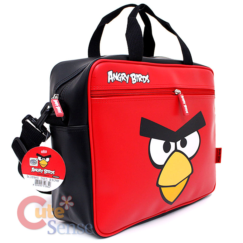 Rovio Angry Birds Fuax Leather Messenger Bag / Briefcase  Big Face 