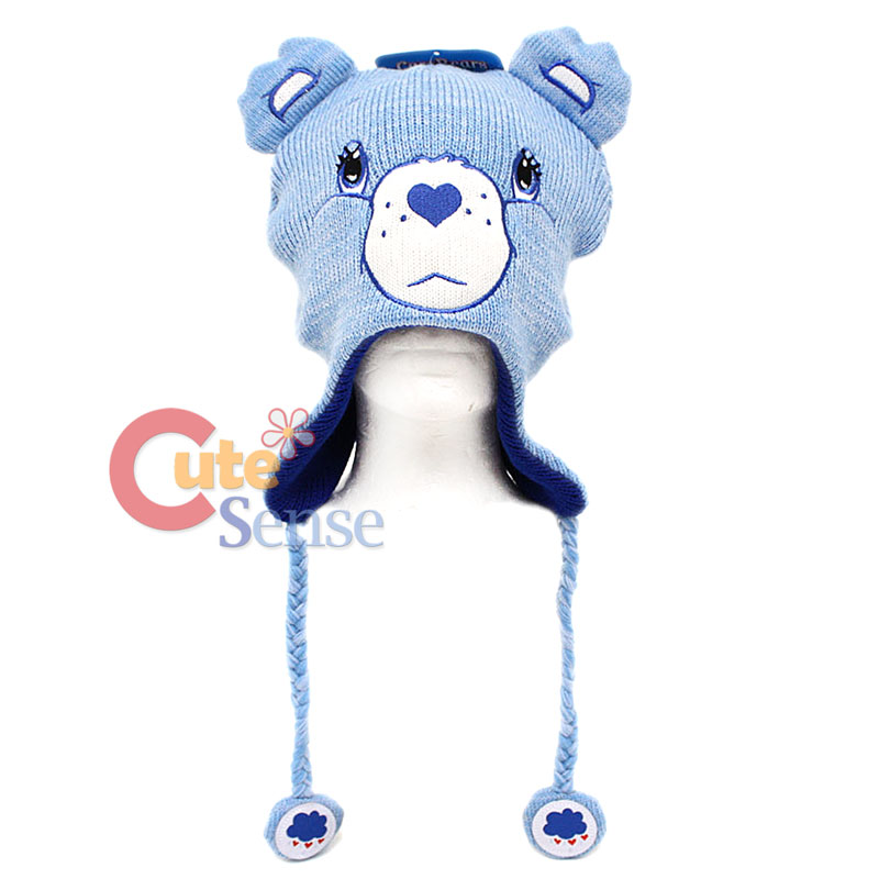 Care Bears Grumpy Bear Knitted Lapland Hat Beanie with Ear Flap Teen Adult