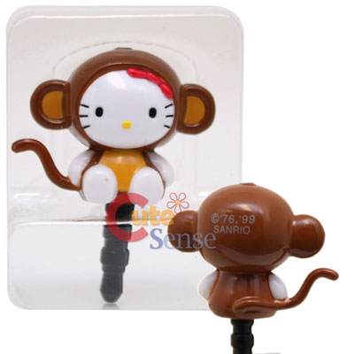 Sanrio Hello Kitty Monkey Phones Topper Headphones Jack Cover Cap Accessories