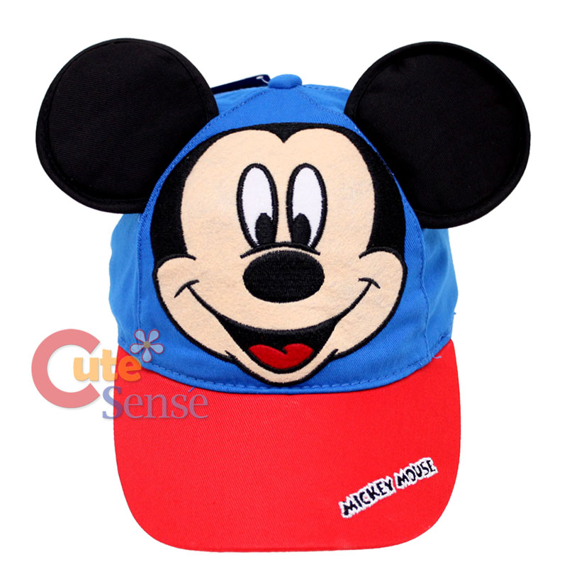 Disney Mickey Mouse Baseball Cap Hat with 3D Ears Kids Adjustable
