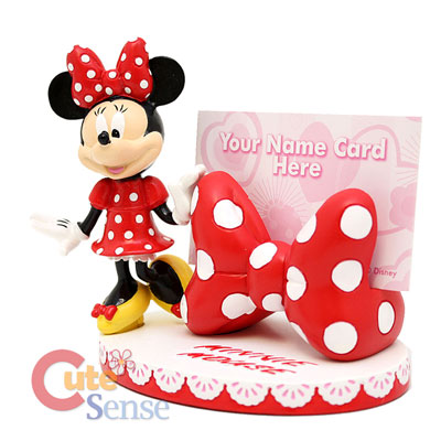 Disney Minnie Mouse Card Holder Resin Figure Desk Top Business Card Display