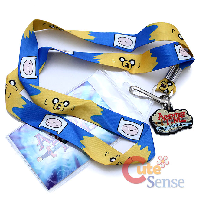 Adventure Time Finn and Jake Lanyard ID Holder with Charm Key Chain 