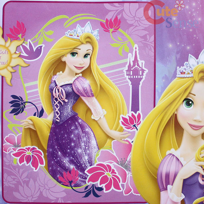 Disney Princess Tangled Rapunzel Plush Mink Blanket Raschel Throw ...