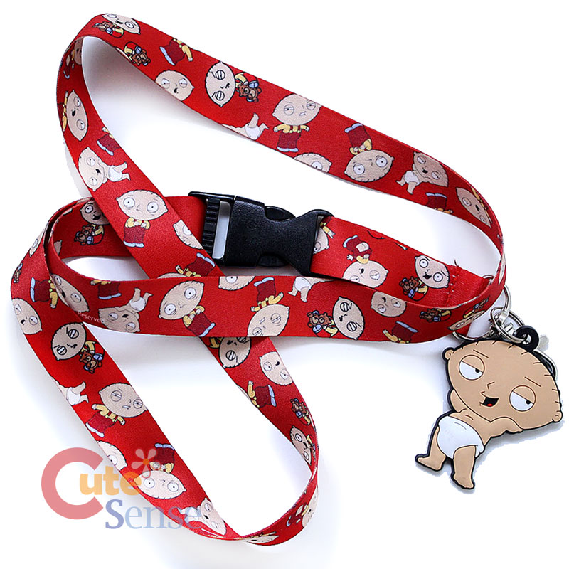 Family Guy Stewie Pattern Lanyard ID Holder with Stewie Diper Charm
