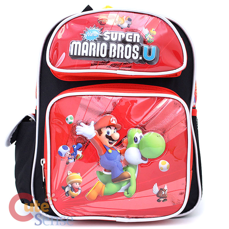 Nintendo Super Mario U School Backpack 12" Small Medium Bag Yoshi Riding