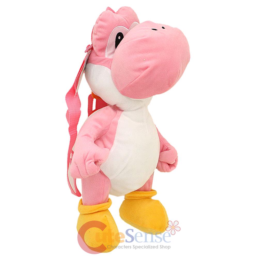 Super Mario Brothers Pink Yoshi Plush Doll Backpack 19" Costume Bag Licensed