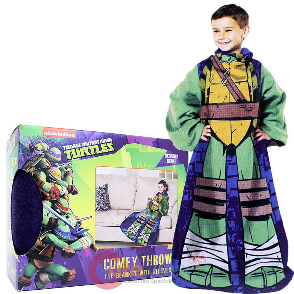 Tmnt teenage mutant ninja turtles throw blanket with sleeves kids size