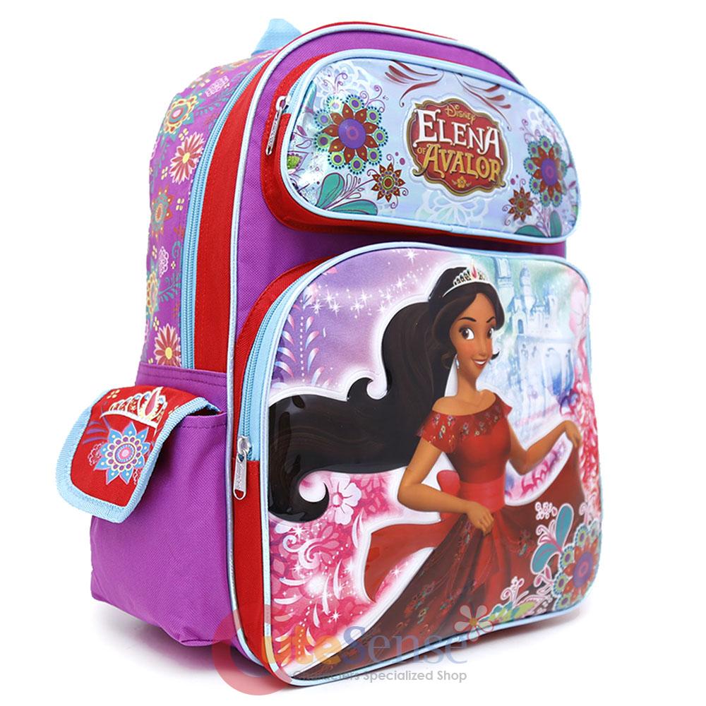 Disney Elena Avalor 16" Large School Backpack Lunch Bag 2pc Book Bag